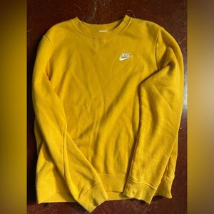 Mustard yellow nike crewneck